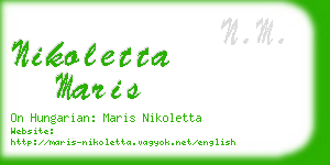 nikoletta maris business card